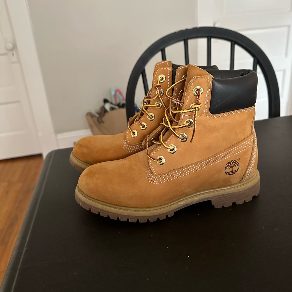 Authentic Timberlands size 6 1/2 barley worn